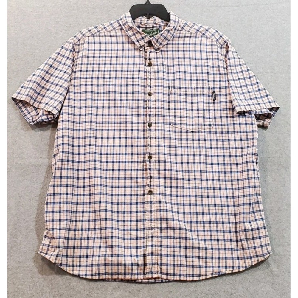 Woolrich Men's Short Sleeve Button-Down Shirt Plaid Size‎ XXL 100% Cotton